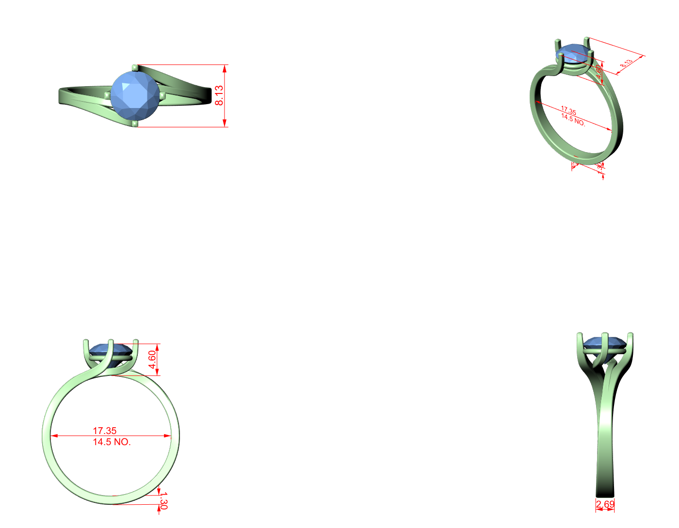 CAD file screenshot — Round Bypass-Swirl Solitaire Ring