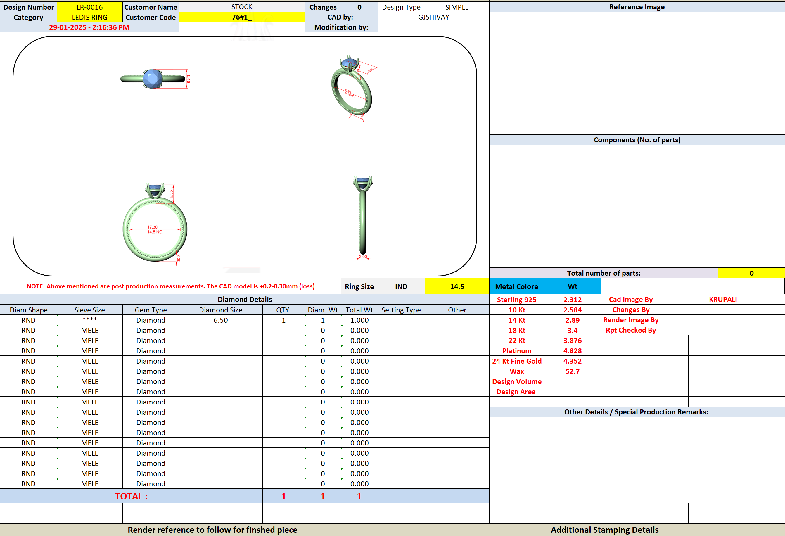 CAD file screenshot — Round Solitaire Milgrain-Edge Ring