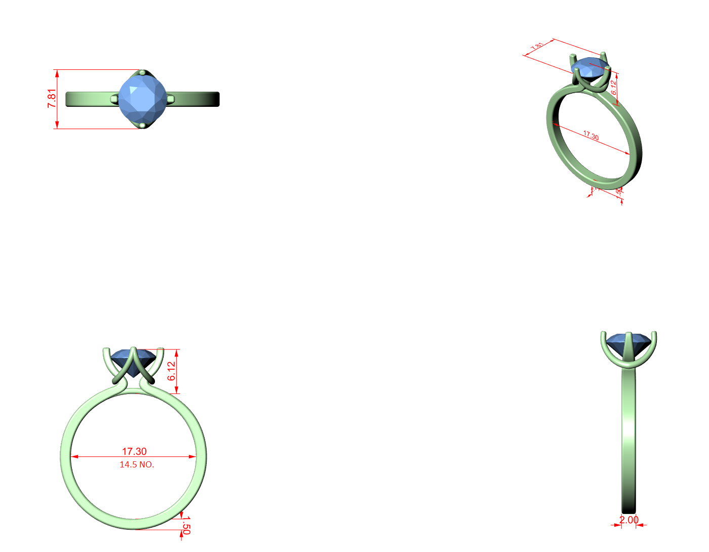 CAD file screenshot — Round Claw-Prong Petite Solitaire Ring