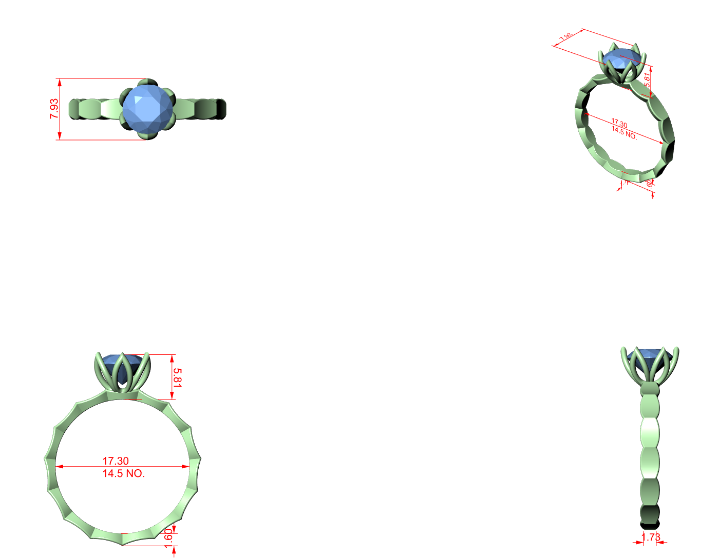CAD file screenshot — Round Solitaire Marquise-Scalloped Band Ring