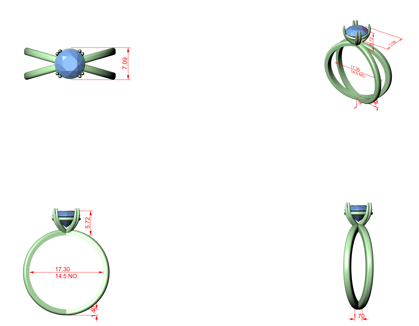 CAD file screenshot — Round Crisscross Double-Shank Solitaire Ring