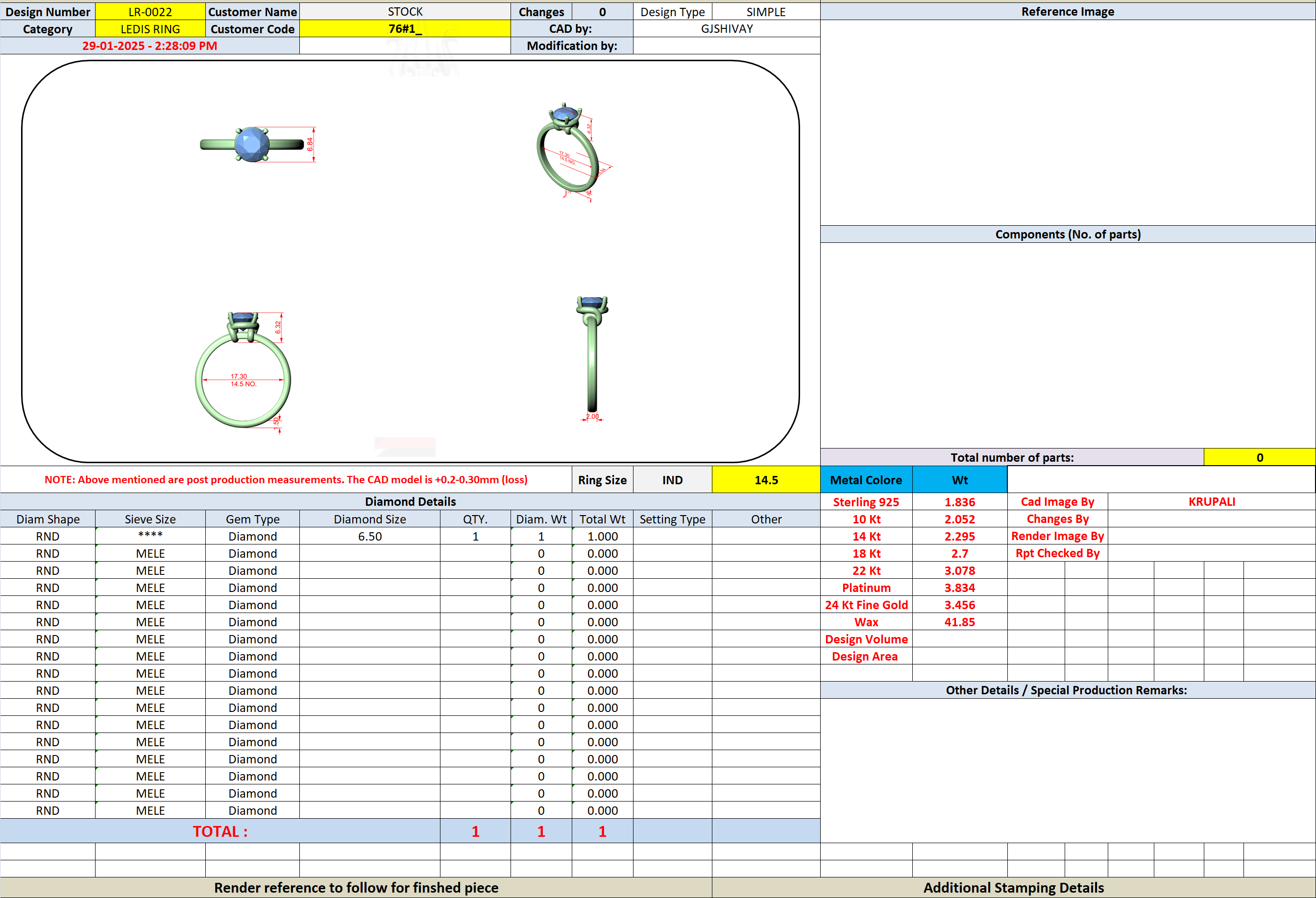CAD file screenshot — Round Four-Prong Whisper-Band Solitaire Ring