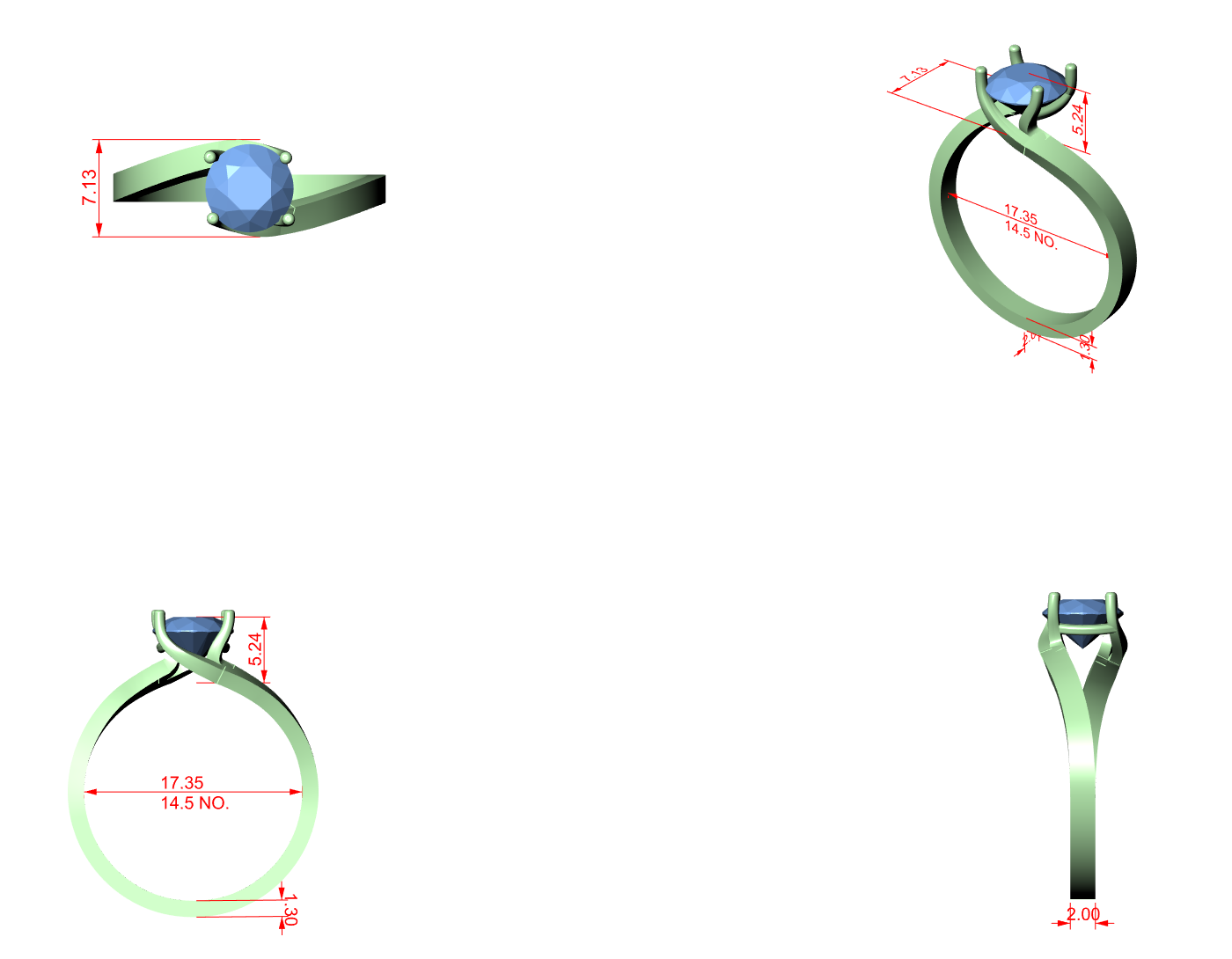 CAD file screenshot — Round Twist-Tension Solitaire Ring