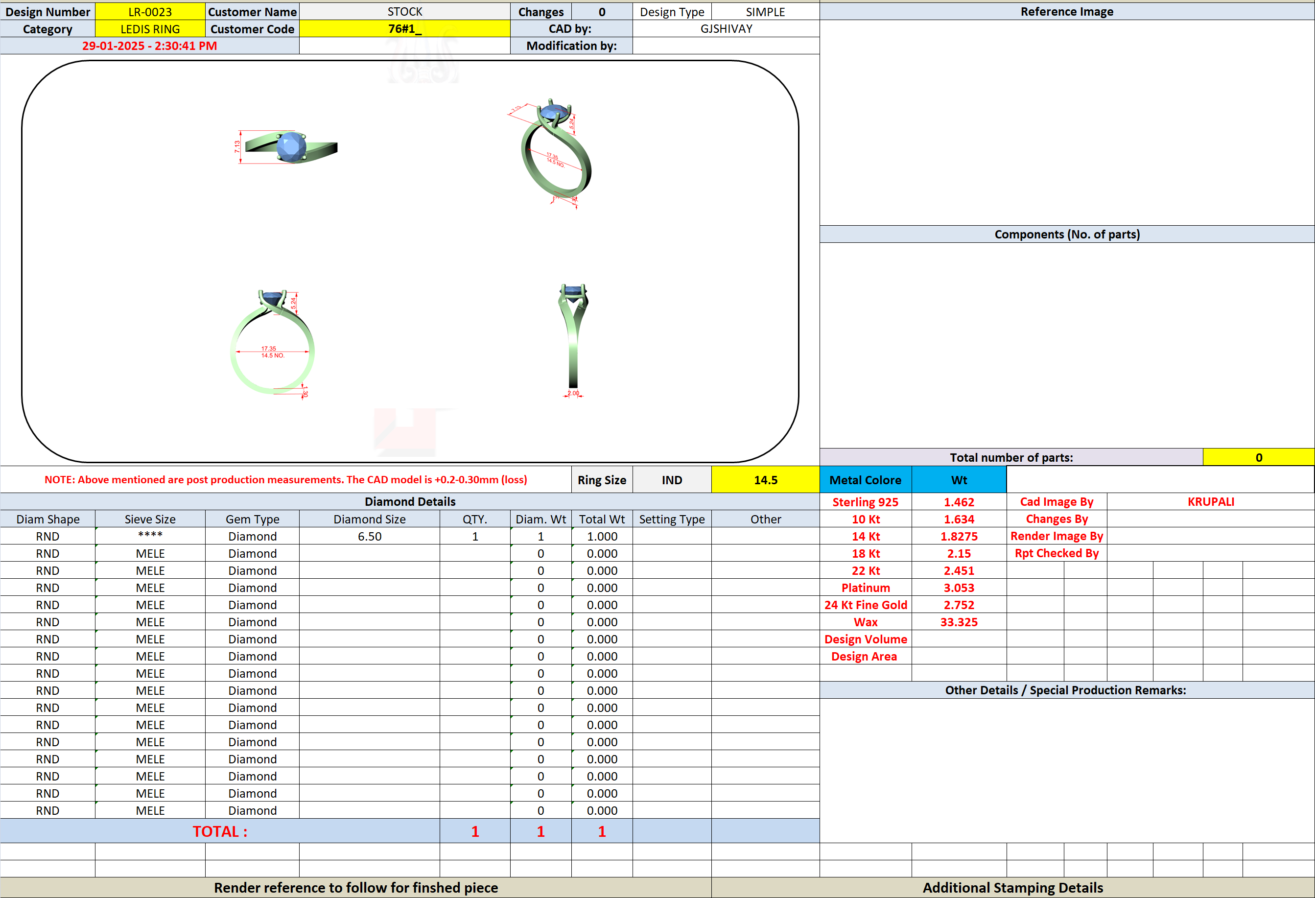 CAD file screenshot — Round Twist-Tension Solitaire Ring