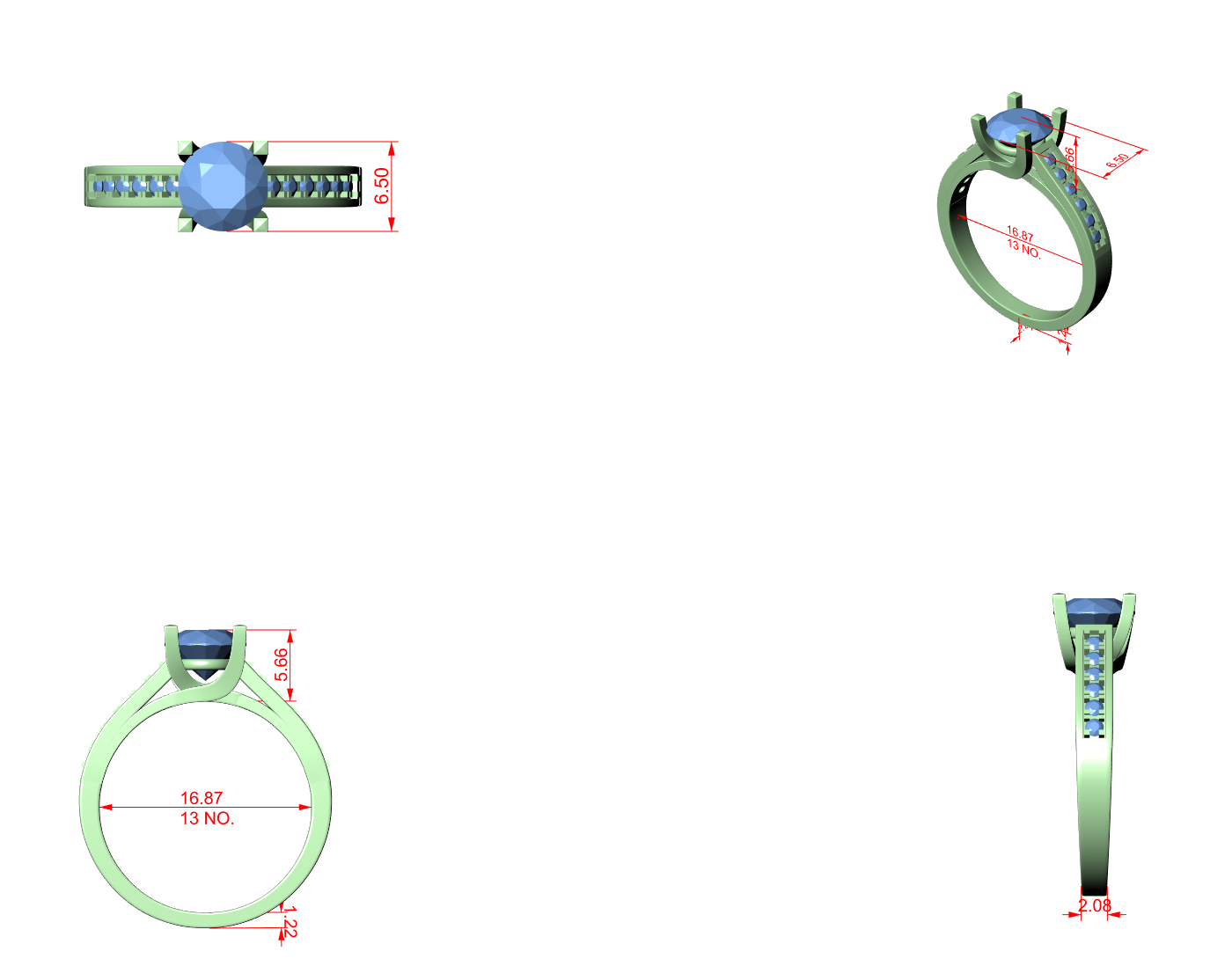 CAD file screenshot — Round Channel-Set Shoulder Cathedral Ring