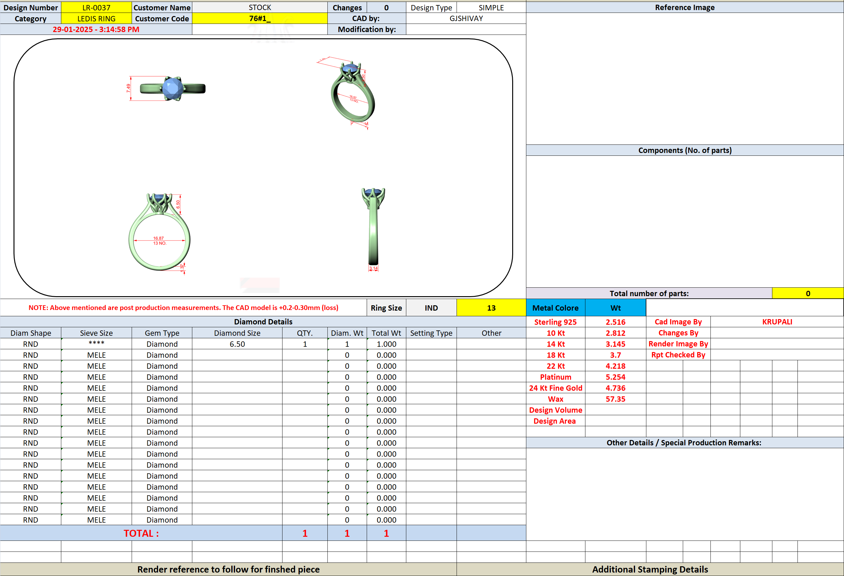 CAD file screenshot — Round Six-Prong Cathedral Scroll Ring