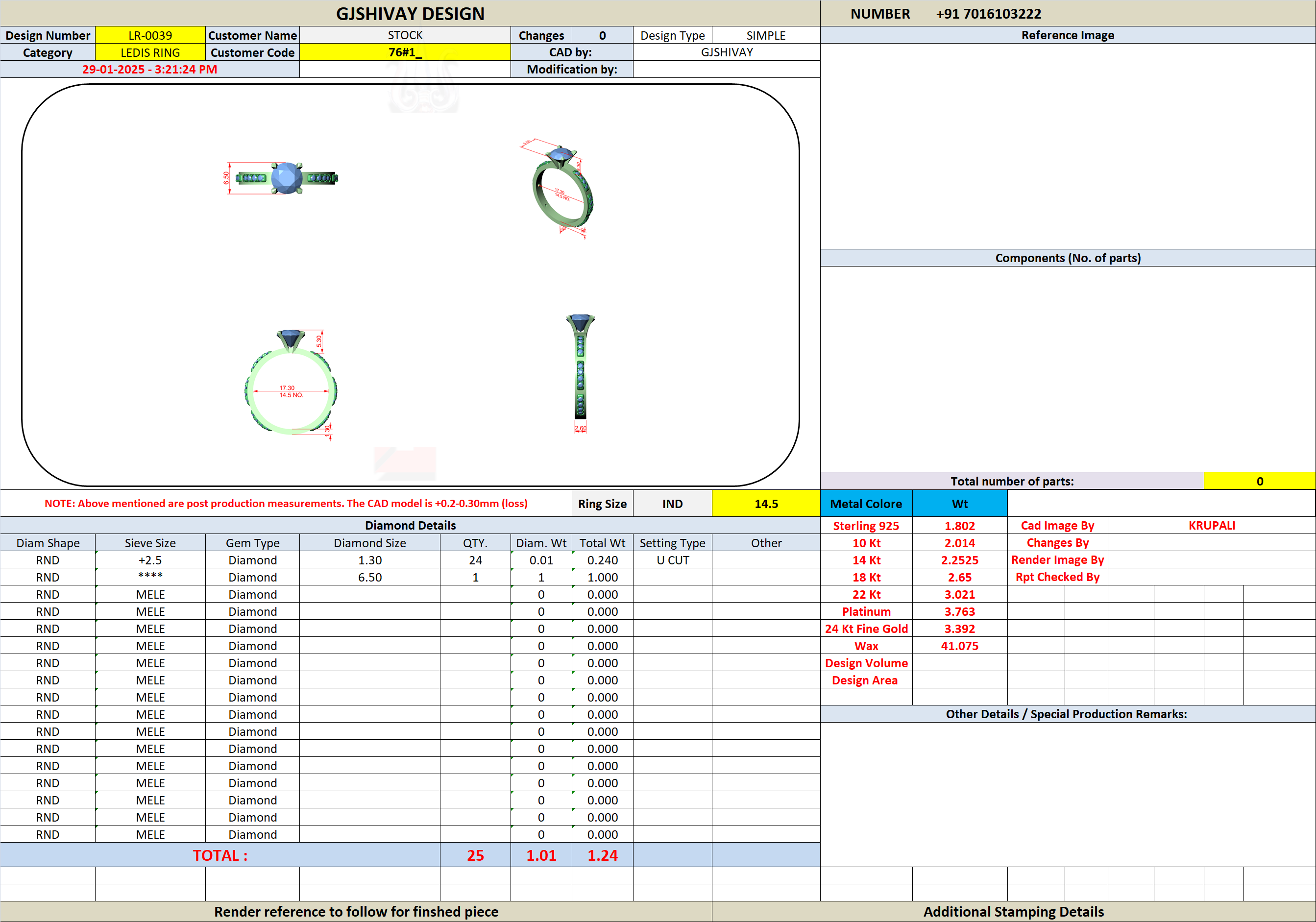 CAD file screenshot — Round Pave Station-Band Solitaire Ring