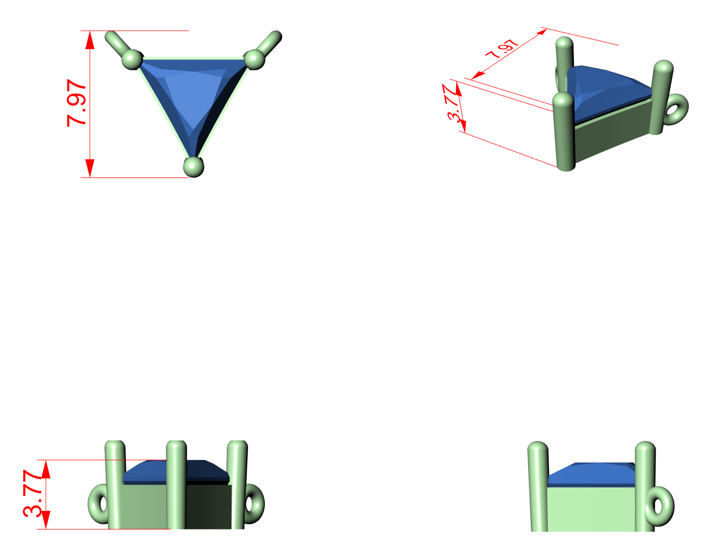 CAD file screenshot — Trillion-Cut Prong Solitaire Pendant