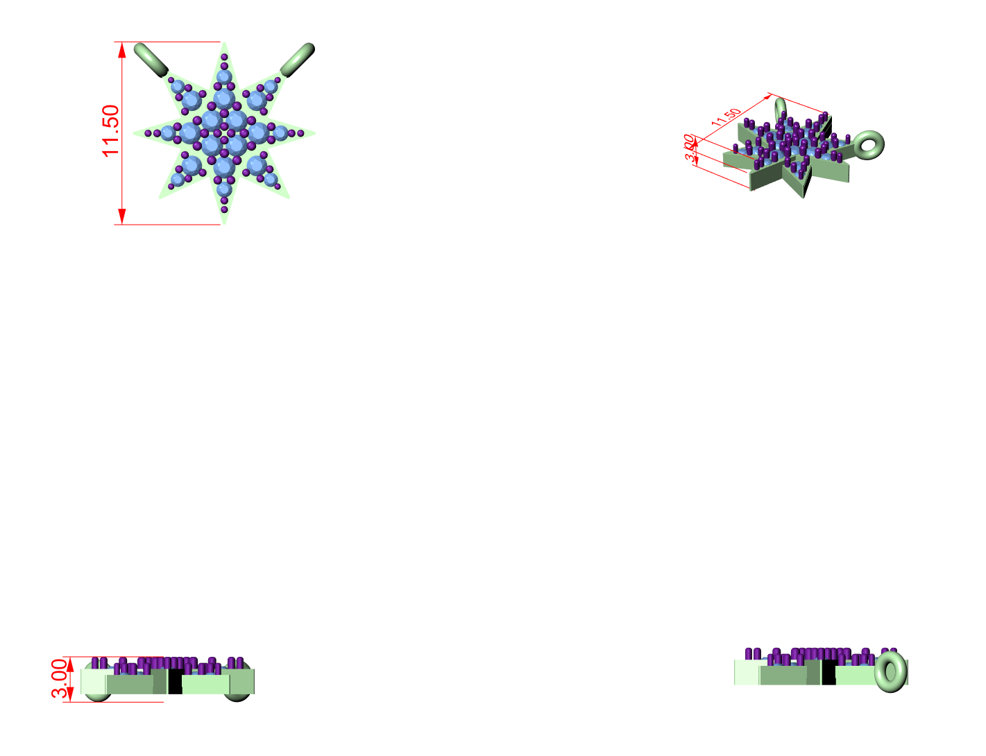CAD file screenshot — Pave Starburst Pendant
