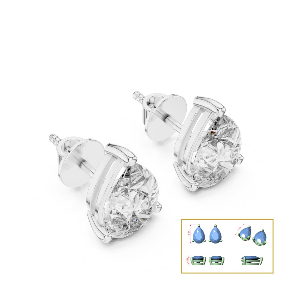 Three-Prong Round Brilliant Stud Earrings