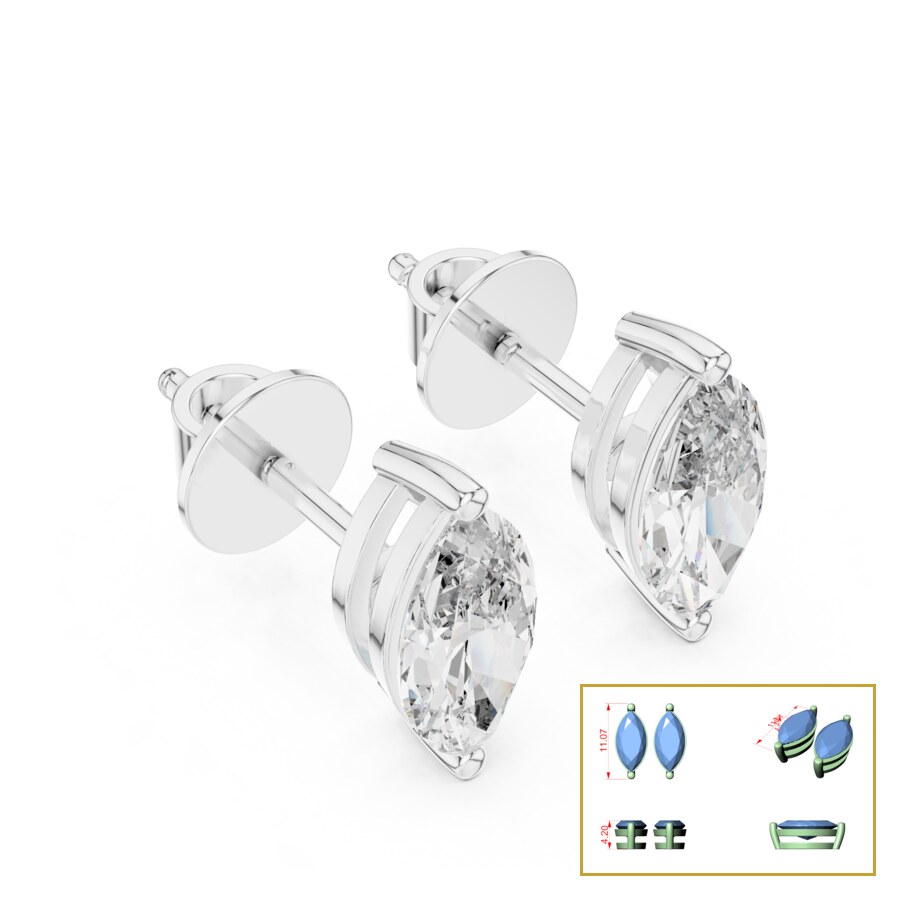 Marquise Solitaire Stud Earrings