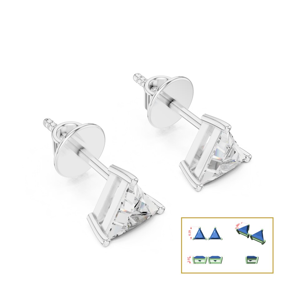 Princess Solitaire Stud Earrings