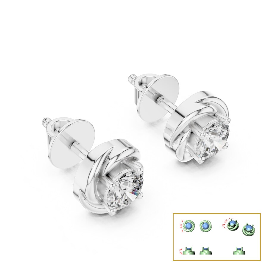 Love Knot Round Stud Earrings