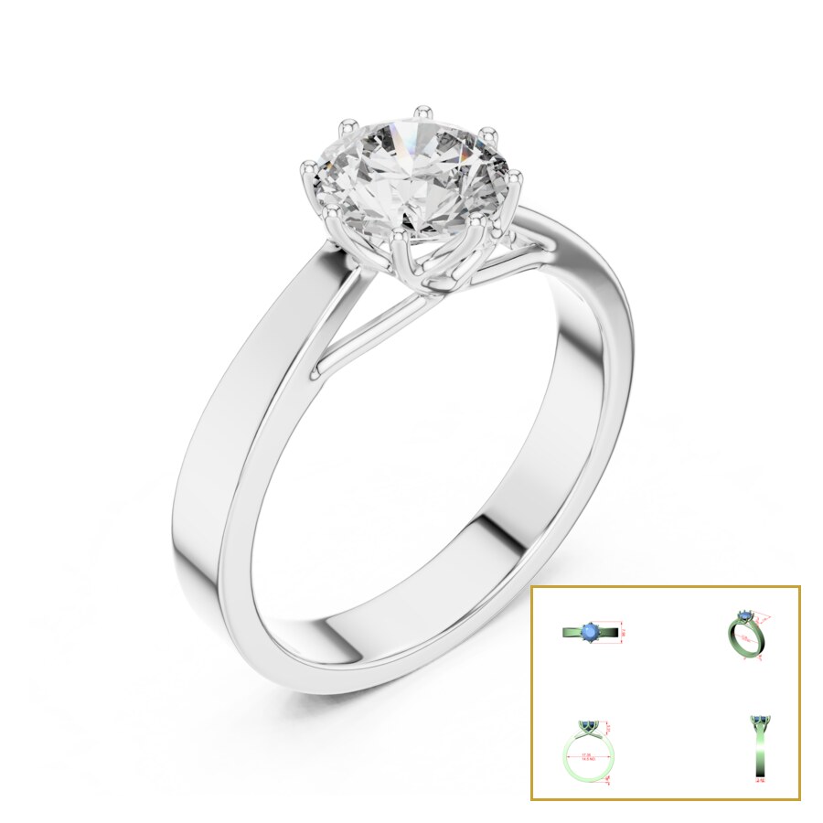 Round Six-Prong Solitaire Ring