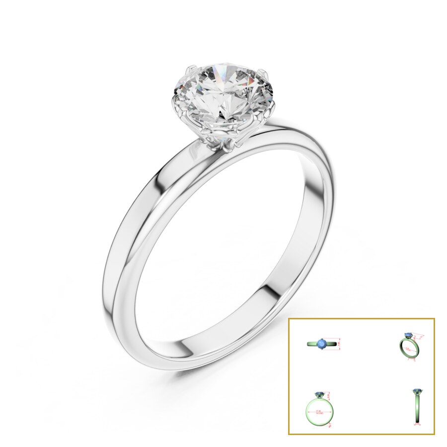 Round Solitaire Knife-Edge Ring