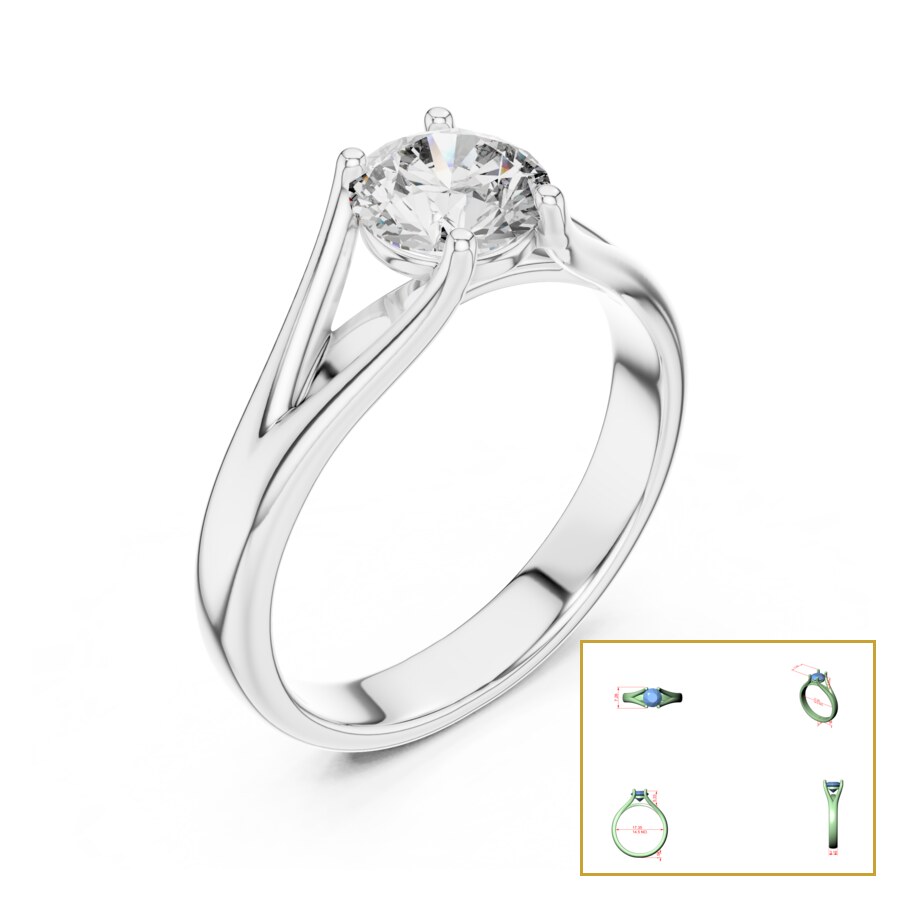Round Trellis Split-Shank Solitaire Ring