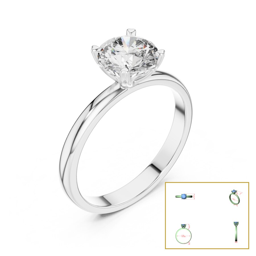 Round Six-Prong Tapered Solitaire Ring