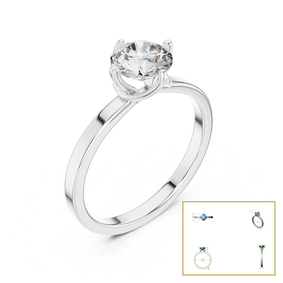 Round Claw-Prong Petite Solitaire Ring