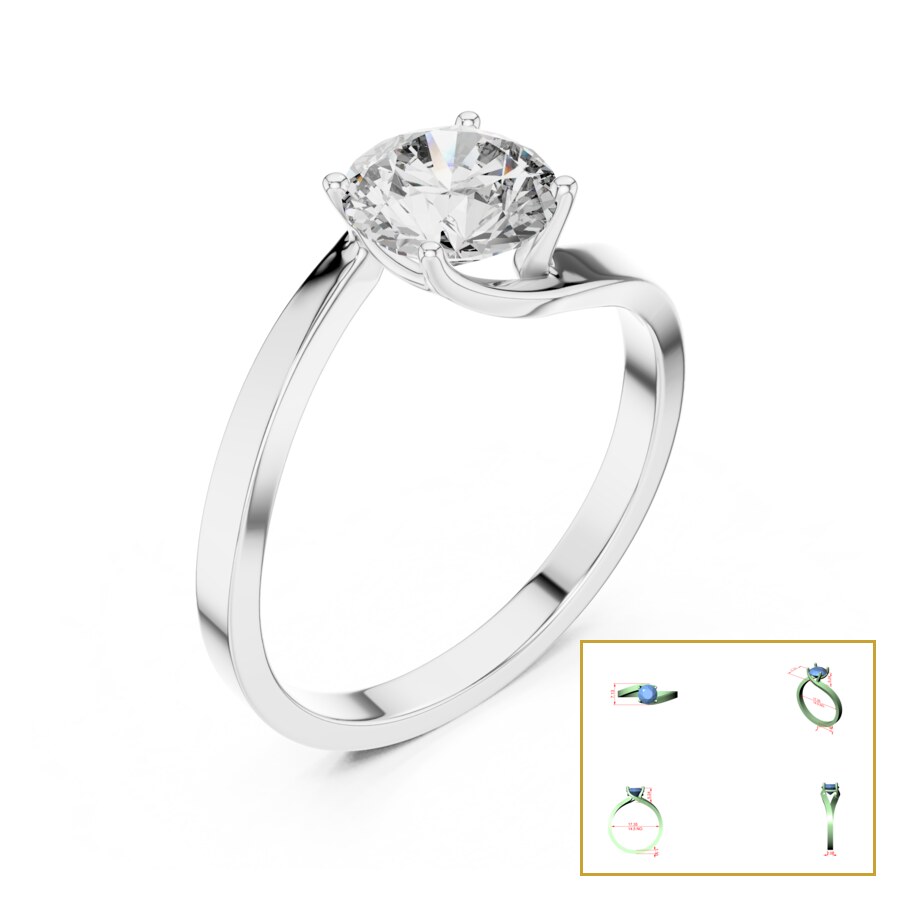 Round Twist-Tension Solitaire Ring