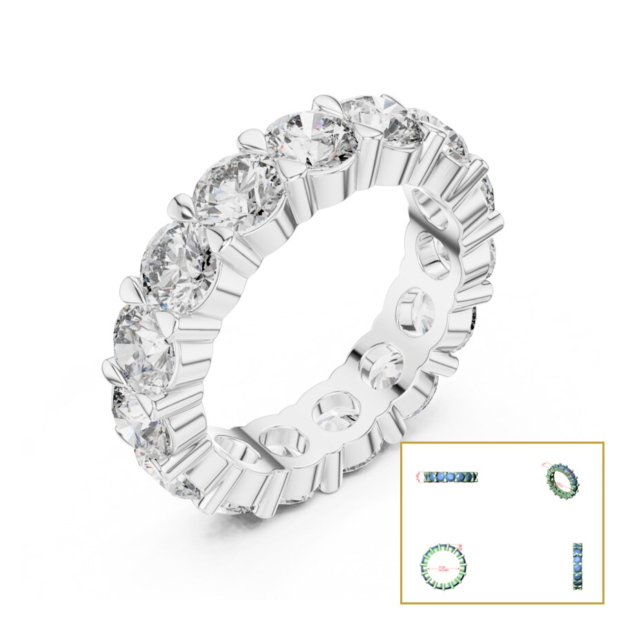Round Shared-Prong Eternity Band