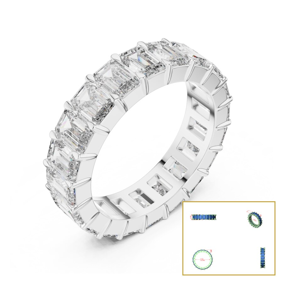 Emerald Cut Full Eternity Band