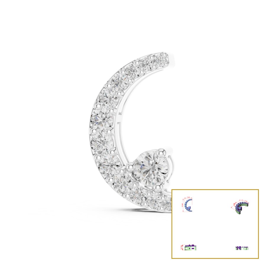 Pave Crescent Moon Pendant