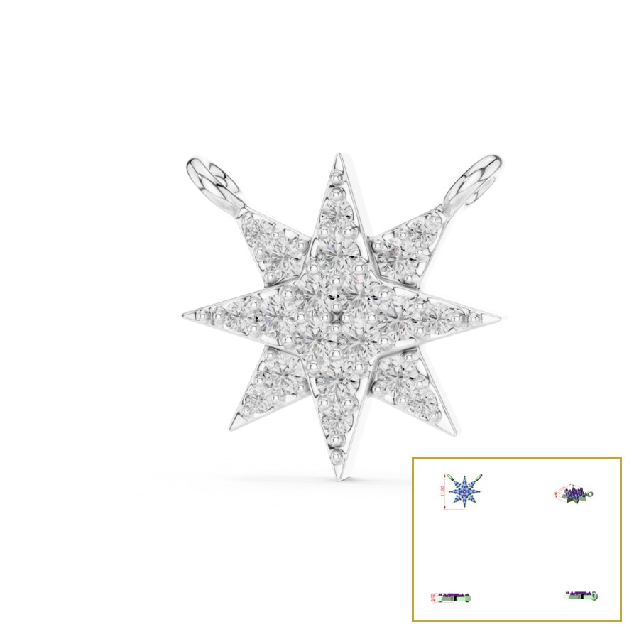 Pave Starburst Pendant
