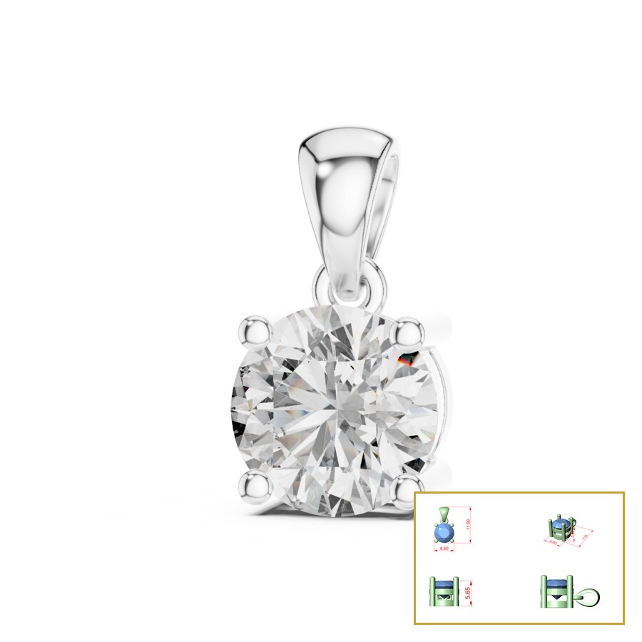 Classic Round Four-Prong Solitaire Pendant